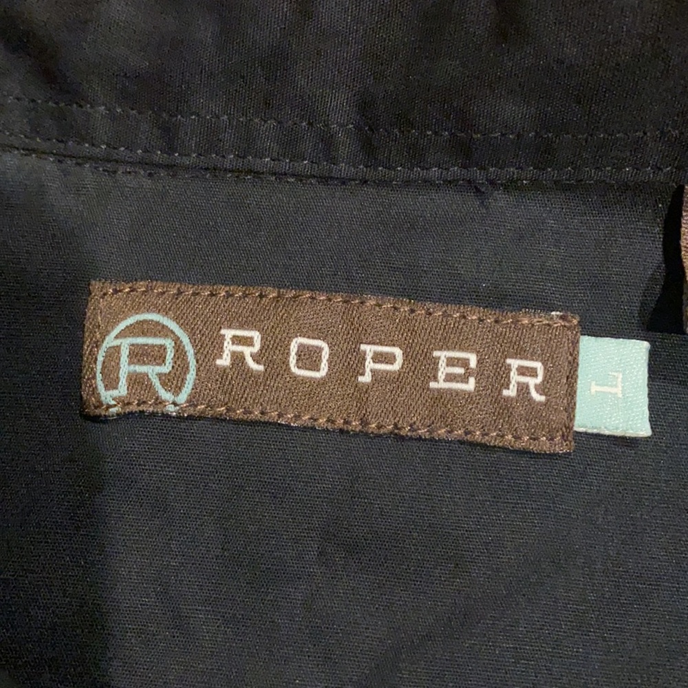 Nwot Roper Basic Solid Black Western Pocket Shirt - image 6